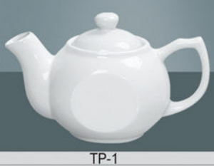 Yanco TP-1 China 7 3/4" x 4" x 3 1/2" Coffee / Tea Pot Raised Lid 15 Oz