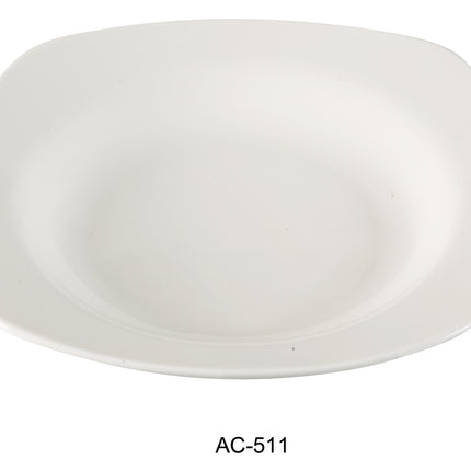 Yanco AC-511 ABCO China 11 1/2" Square Pasta Bowl 26 Oz