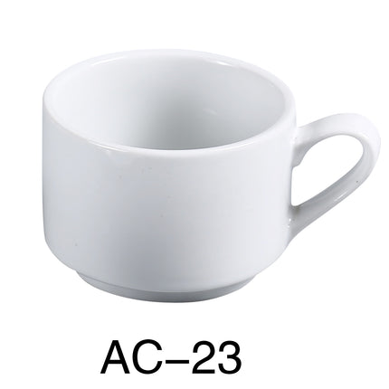 Yanco AC-23 ABCO China 3 1/4" Stackable Cup 7 Oz