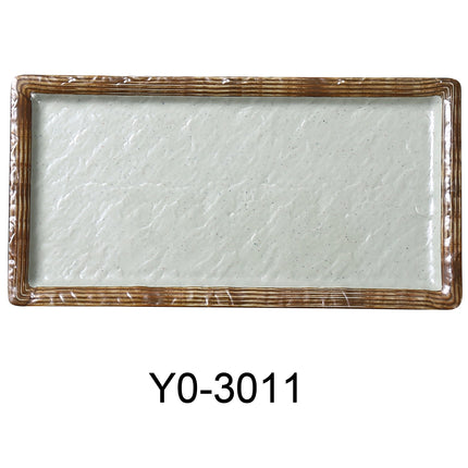 Yanco YO-3011 Yoto Melamine 11" x 5 1/2" x 3/4" Deep Rectangular Sushi Plate