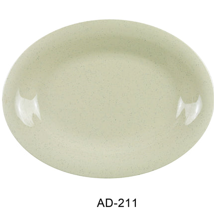 Yanco AD-211 Ardis Melamine 11 1/2" x 8" Oval Platter