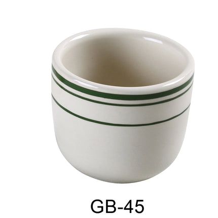 Yanco GB-45 Green Band China 3 3/8" x 2 1/4"H Chinese Tea Cup 4.5 Oz