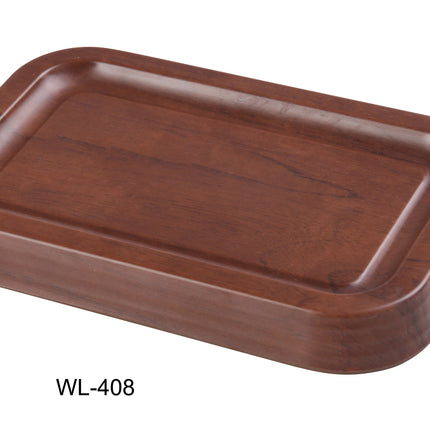 Yanco WL-408 Woodland Melamine 7 3/4" x 5" x 7/8" Rectangular Tray With Foot