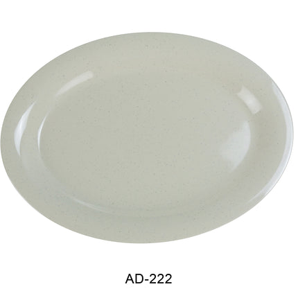 Yanco AD-222 Ardis Melamine 12" x 9" Oval Platter 1" Deep