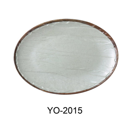 Yanco YO-2015 Yoto Melamine 15" x 11 1/8" x 1 1/2" Oval Plate