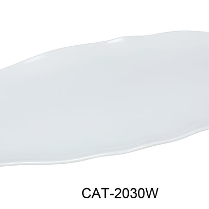 Yanco CAT-2030W Catering Melamine 30" x 12" Oval Platter - White