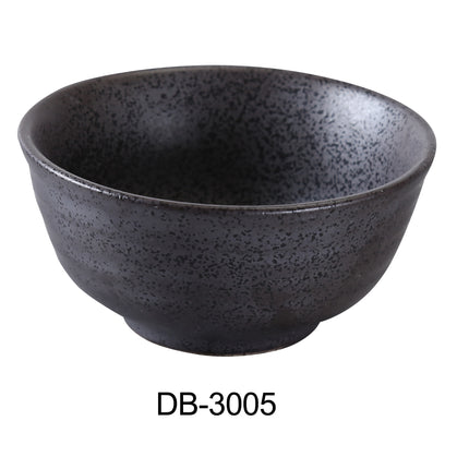 Yanco DB-3005 Diamond Black China 4 1/2" x 2 1/4" Rice Bowl 10 Oz