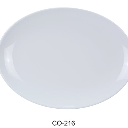 Yanco CO-216 Coupe Pattern Melamine 16" x 12" Rectangular Platter