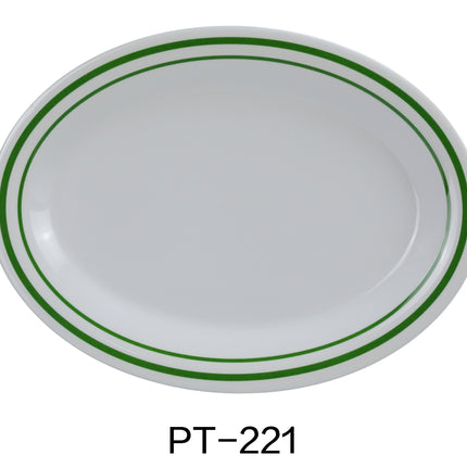 Yanco PT-221 Pine Tree Melamine 11 1/2" x 8" Oval Platter 3/4" Deep