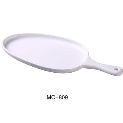 Yanco MO-809 Moderne Melamine 15 1/2" x 7 1/2" x 1 1/4" Pan Plate With Handle