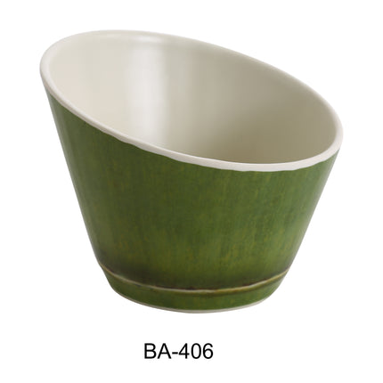 Yanco BA-406 Bamboo Style Melamine 6 1/2" x 3 3/4" Sheer Bowl 32 Oz