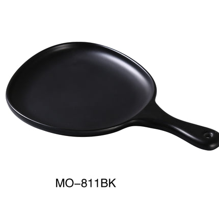 Yanco MO-811BK Moderne Melamine 14" x 10" x 1 1/4" Pan Plate With Handle Black