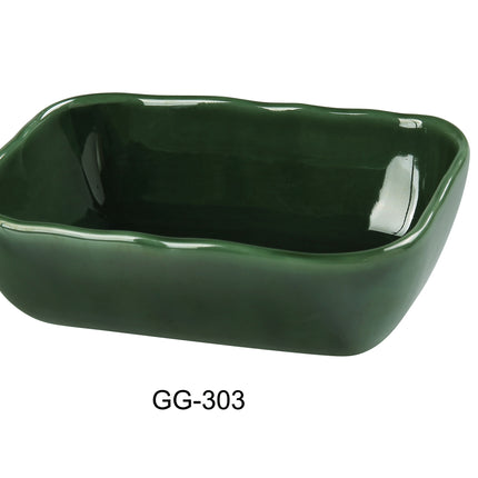 Yanco GG-303 Green Gem China 3-3/4" x 2-1/2â€œ X 1â€ Rectangular Bowl 2 Oz