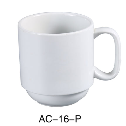 Yanco AC-16-P ABCO China 4" Prime Mug Stackable 16 Oz