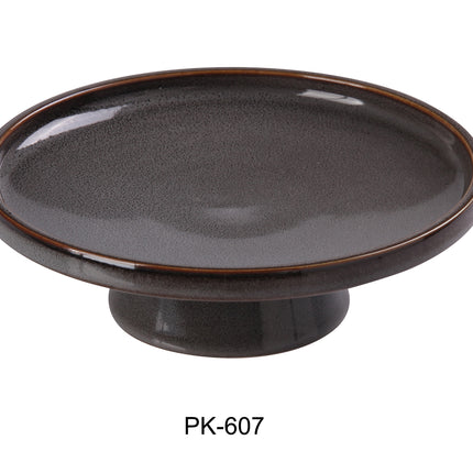 Yanco PK-607 Peacock China 7-1/2" x 2-1/2" Footed Dessert Plate