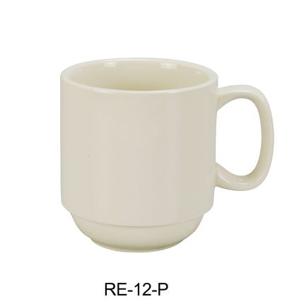 Yanco RE-12-P Recovery China 3 7/8" x 3 1/2" Prime Mug Stackable 12 Oz