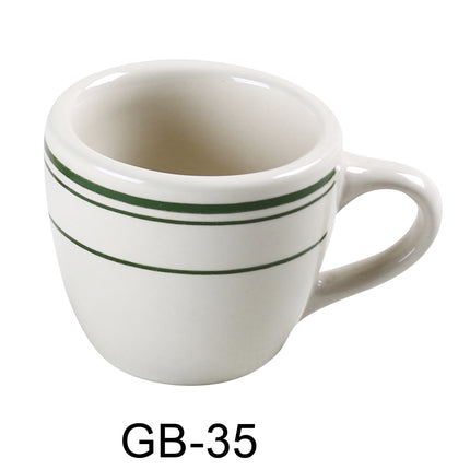 Yanco GB-35 Green Band China 2 1/2" Cup 3.5 Oz