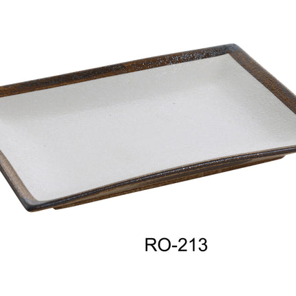 Yanco RO-213 Rockeye China 12" x 8 1/4" x 1 1/2" Rectangular Plate